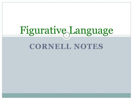 Figurative Language Cornell notes.