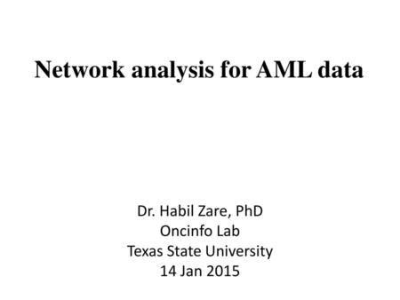 Network analysis for AML data