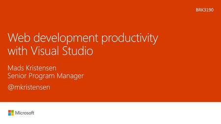 Web development productivity with Visual Studio