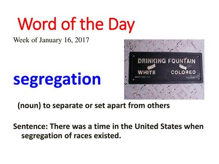 Word of the Day segregation