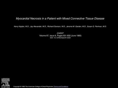 Myocardial Necrosis in a Patient with Mixed Connective Tissue Disease