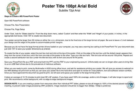 Poster Title 108pt Arial Bold