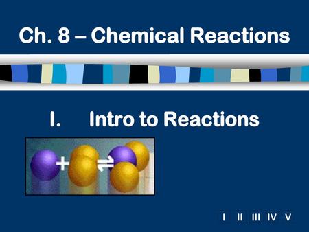 Ch. 8 – Chemical Reactions
