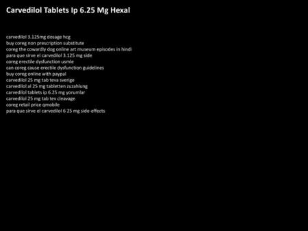 Carvedilol Tablets Ip 6.25 Mg Hexal