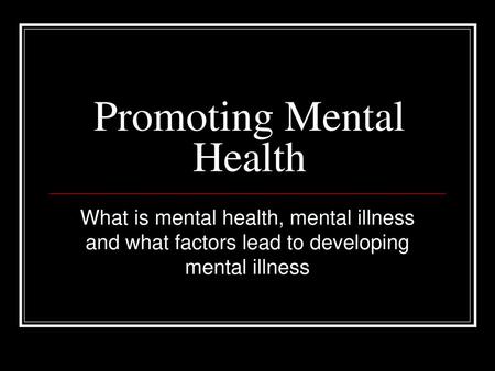 Promoting Mental Health