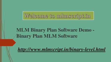 MLM Binary Plan Software Demo - Binary Plan MLM Software