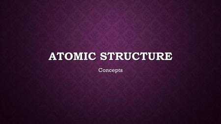 Atomic Structure Concepts.