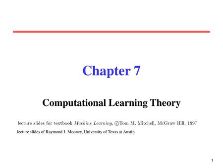 Machine Learning (1997) ~ by Tom M. Mitchell