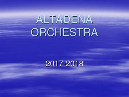 ALTADENA ORCHESTRA 2017-2018.
