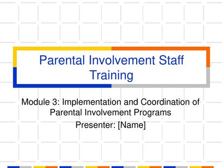 Parental Involvement Staff Training