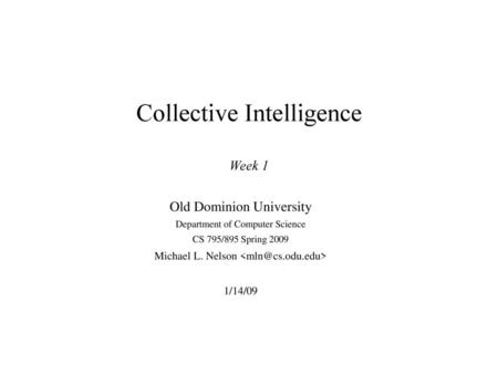 Collective Intelligence Week 1