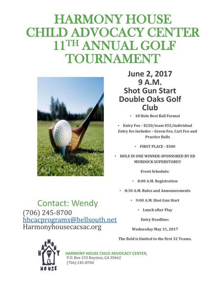 Harmony House Child Advocacy Center 11th Annual Golf Tournament