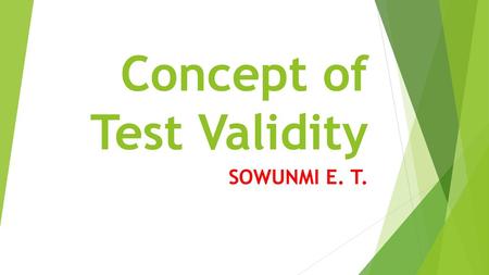 Concept of Test Validity
