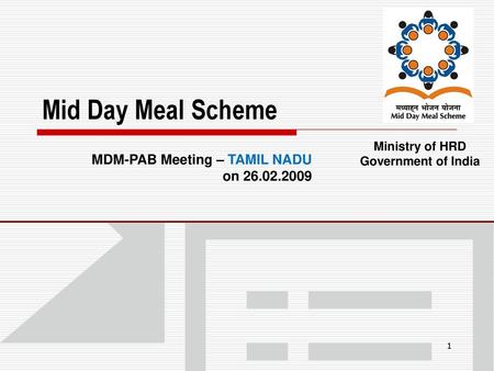 Mid Day Meal Scheme MDM-PAB Meeting – TAMIL NADU on