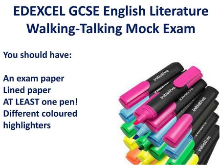 EDEXCEL GCSE English Literature Walking-Talking Mock Exam