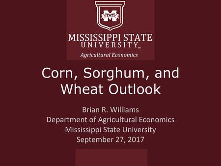 Corn, Sorghum, and Wheat Outlook