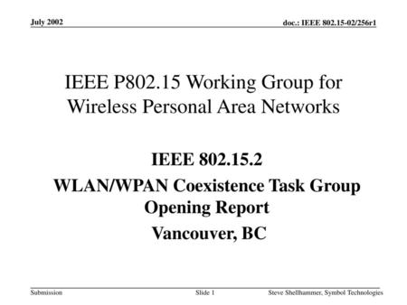 IEEE P Working Group for Wireless Personal Area Networks