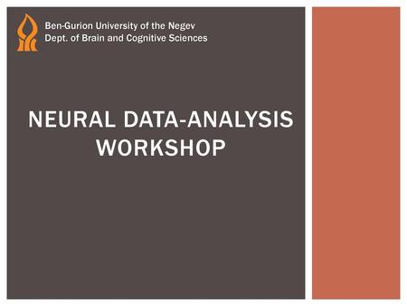 Neural data-analysis Workshop