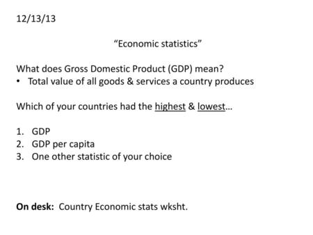 “Economic statistics”