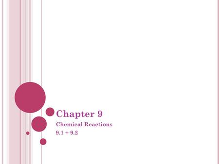 Chapter 9 Chemical Reactions 9.1 + 9.2.