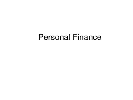 Personal Finance.