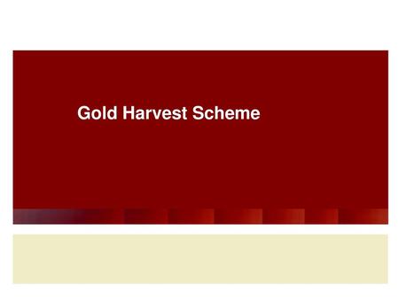 Gold Harvest Scheme.
