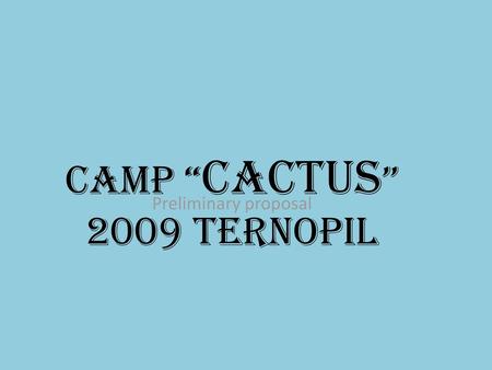 camp “Cactus” 2009 Ternopil