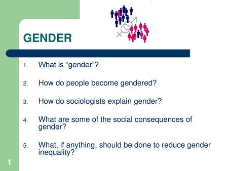 GENDER What is “gender”? How do people become gendered?