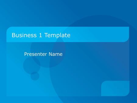 Business 1 Template Presenter Name.