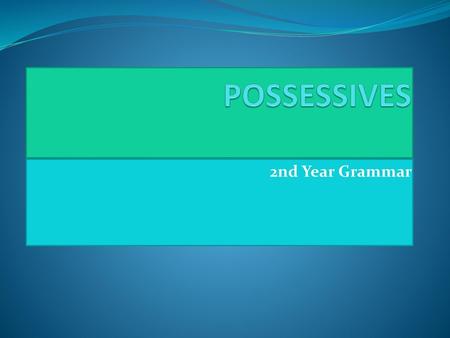 POSSESSIVES 2nd Year Grammar.