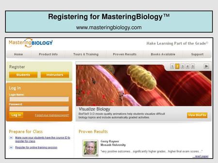 Registering for MasteringBiology™