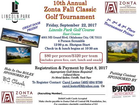 Zonta Fall Classic Golf Tournament