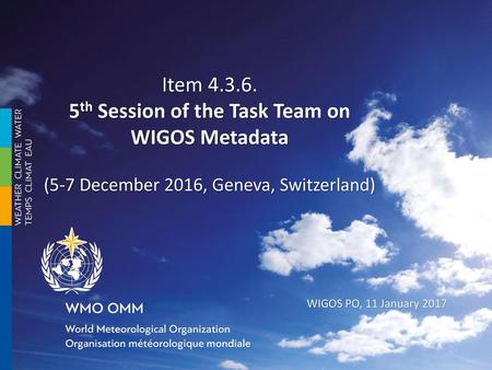 5th Session of the Task Team on WIGOS Metadata