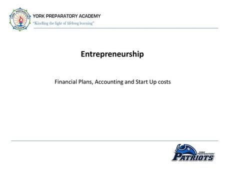 Financial Plans, Accounting and Start Up costs