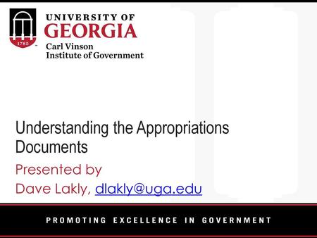 Understanding the Appropriations Documents