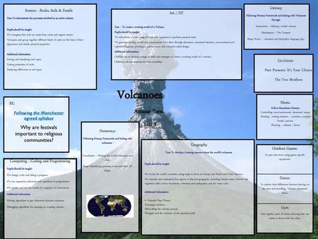 Volcanoes Autumn Term Year 3 Literacy Science - Rocks, Soils & Fossils