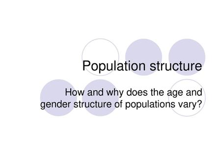 How and why does the age and gender structure of populations vary?