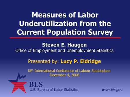 Measures of Labor Underutilization from the Current Population Survey