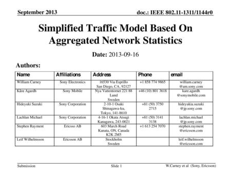 Simplified Traffic Model Based On Aggregated Network Statistics