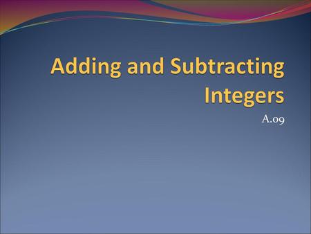 Adding and Subtracting Integers