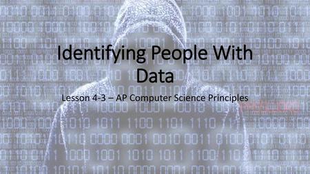 Identifying People With Data