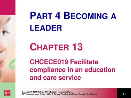 CHCECE019 Facilitate compliance in an education and care service