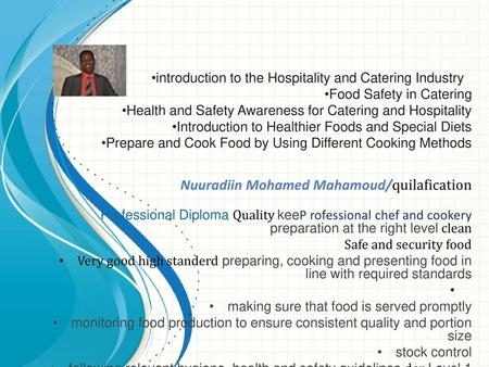 introduction to the Hospitality and Catering Industry