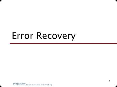 Error Recovery.