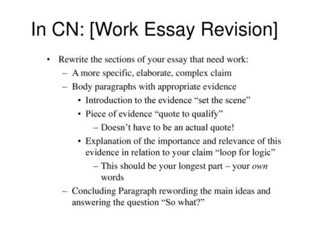In CN: [Work Essay Revision]