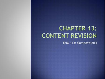 Chapter 13: Content Revision