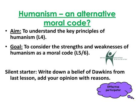 Humanism – an alternative moral code?