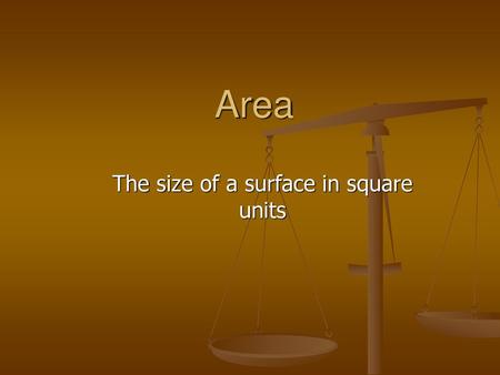 The size of a surface in square units