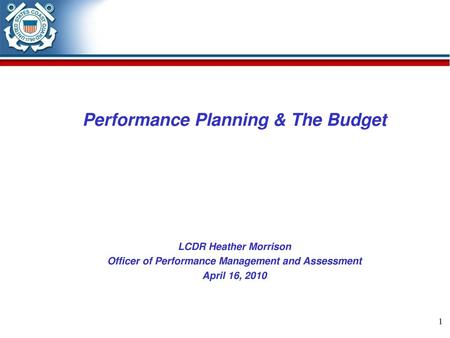 Performance Planning & The Budget