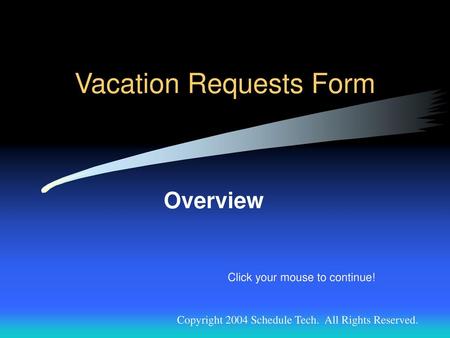 Vacation Requests Form